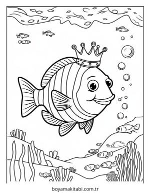 Balık boyama sayfası – boyama çalışması, yaratıcılığı geliştirir