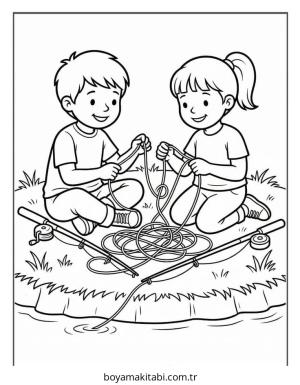 Balık boyama sayfası – PDF indir, sevimli karakter