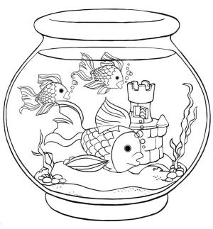 Balık boyama sayfası,  coloring page, Akvaryum balıkları, 