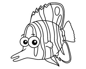 Balık boyama sayfası,  coloring page, Kelebek Balığı, 