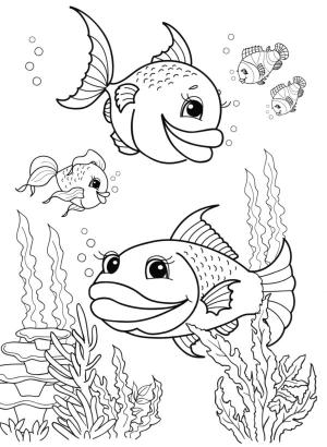 Balık boyama sayfası,  coloring page, Dudaklar, 