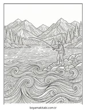 Balık boyama sayfası – keyifli zaman, renkli çizimler