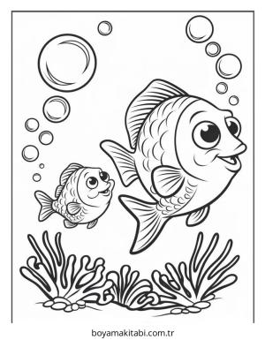 Balık boyama sayfası – eğitici aktivite, yaratıcılık