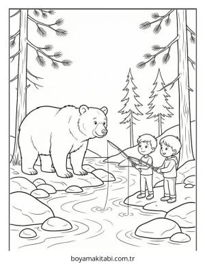 Balık boyama sayfası – çizgi film temalı, basit çizim