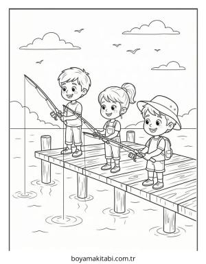 Balık boyama sayfası – basit çizim, kolay boyama