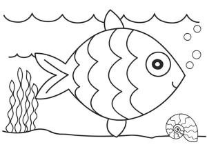 Balık boyama sayfası,  coloring page, Çizgili, 