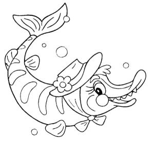 Balık boyama sayfası,  coloring page, Şapkalı Pike, 