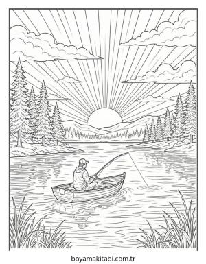 Balık boyama sayfası – el becerilerini geliştirir, boyama çalışması