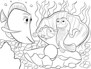 Balık boyama sayfası,  coloring page, Kayıp Balık Nemo çizgi filmindeki balık., 