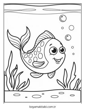 Balık boyama sayfası – boyama çalışması, yaratıcılığı geliştirir