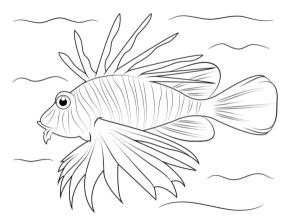 Balık boyama sayfası,  coloring page, Aslan Balığı 1, 