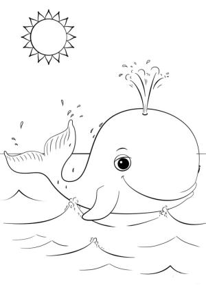 Balina boyama sayfası, Whales coloring page, Mutlu Balina, 