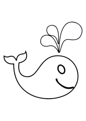 Balina boyama sayfası, Whales coloring page, Kolay Balina, 