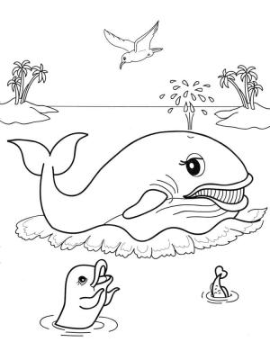 Balina boyama sayfası, Whales coloring page, Balina ve Deniz Hayvanı, 