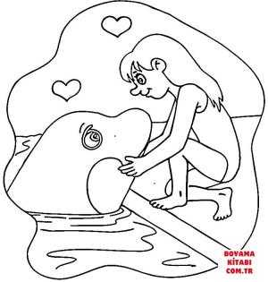 Balina boyama sayfası, Whales coloring page, , whales killer whale and girl 