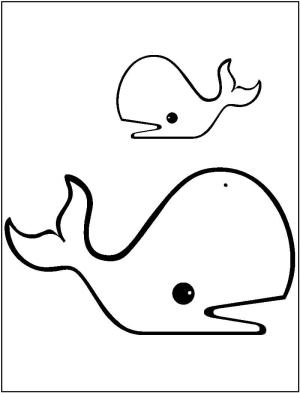 Balina boyama sayfası, Whales coloring page, Iki Balina çiz, 