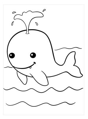 Balina boyama sayfası, Whales coloring page, Sevimli Gülümseyen Balina, 