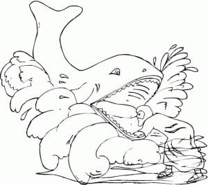 Balina boyama sayfası, Whales coloring page, Balinanın Ağzında, 