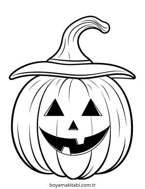 Balkabağı boyama sayfası – çizgi film temalı, basit çizim