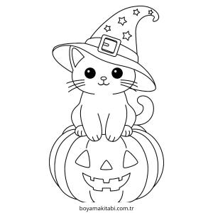 Balkabağı boyama sayfası – sevimli karakter, sanatsal çalışma