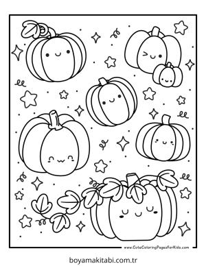 Balkabağı boyama sayfası – basit çizim, kolay boyama