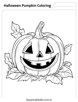 Balkabağı boyama sayfası – basit çizim, kolay boyama