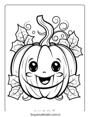 Balkabağı boyama sayfası – çocuk aktivitesi, PDF indir