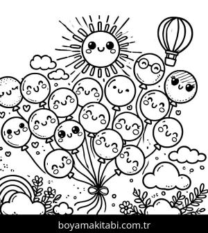 Balon boyama sayfası,  coloring page, , 