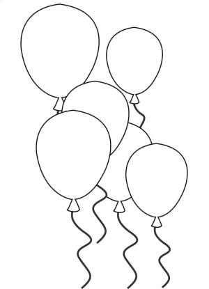 Balon boyama sayfası,  coloring page, Çocuklar için balon çizin, 