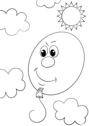 Balon boyama sayfası,  coloring page, Karikatür balonlar, 