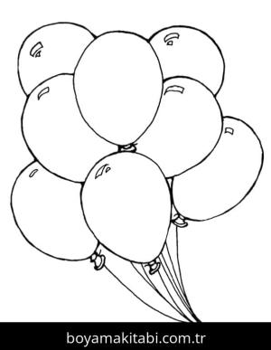 Balonlar boyama sayfası – basit çizim, kolay boyama