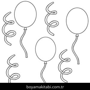 Balonlar boyama sayfası – çocuklar için, çizgi film temalı