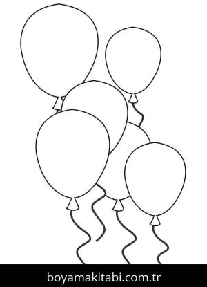 Balonlar boyama sayfası – okul öncesi, evde etkinlik