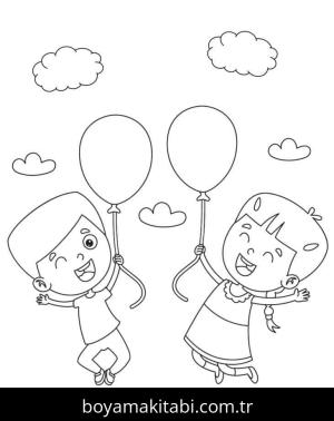 Balonlar boyama sayfası – boyama çalışması, yaratıcılığı geliştirir