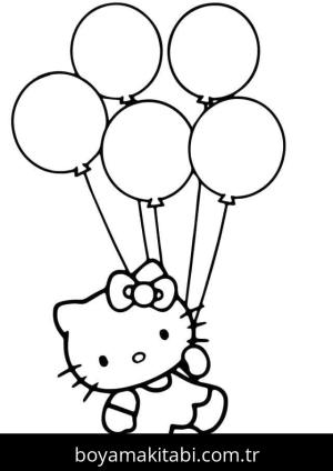 Balonlar boyama sayfası – çizgi film temalı, basit çizim