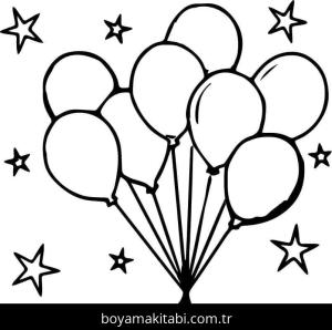 Balonlar boyama sayfası – el becerilerini geliştirir, boyama çalışması