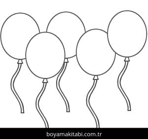 Balonlar boyama sayfası – renkli çizimler, okul öncesi
