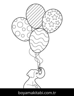 Balonlar boyama sayfası – boyama etkinliği, çocuk aktivitesi