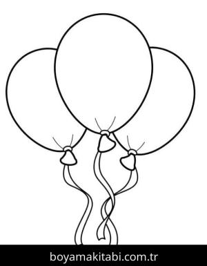 Balonlar boyama sayfası – renkli çizimler, okul öncesi