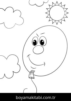 Balonlar boyama sayfası – çocuk aktivitesi, PDF indir