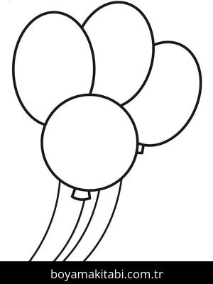Balonlar boyama sayfası – basit çizim, kolay boyama