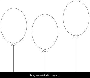 Balonlar boyama sayfası – el becerilerini geliştirir, boyama çalışması