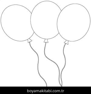 Balonlar boyama sayfası – PDF indir, sevimli karakter