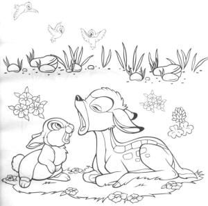 Bambi 2 boyama sayfası,  coloring page, Bambi ve Thumper, 