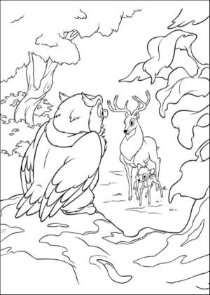 Bambi 2 boyama sayfası,  coloring page, Bambi Meet Friend Owl, 