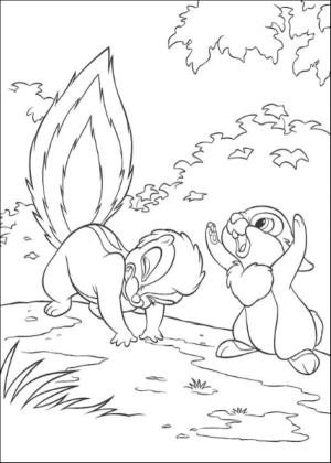 Bambi 2 boyama sayfası,  coloring page, Çiçek ve Thumper, 