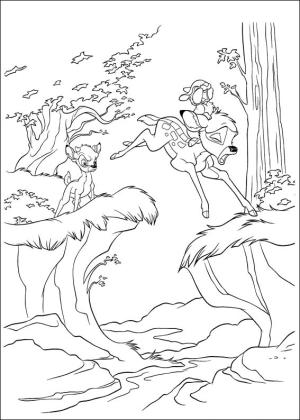 Bambi 2 boyama sayfası,  coloring page, Thumper, Bambi ve Ronno, 