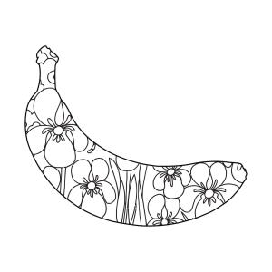 Muz boyama sayfası,  coloring page, Muz Yetişkinler Içindir, 