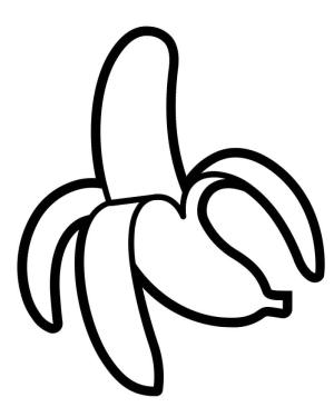 Muz boyama sayfası,  coloring page, Banana Fácil, 