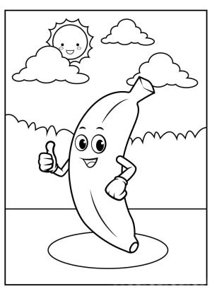 Muz boyama sayfası,  coloring page, Banana Como Você, 